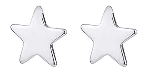 ENTREPLATA Pendientes Plata de Ley 925 Mujer Niña Bebe Novia Regalo de San Valentin Enamorados Mini Estrella 4 mm.