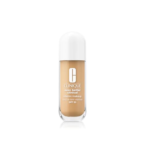 Clinique Even Better Clinical Fond de Teint Vitaminé SPF 50 Vitamines C, E + B3 | Couvrance Légère + Fini Radieux, 30 ml