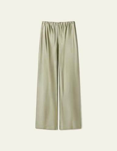 LilySilk Silk Satin Womens Trousers Ladies Work Pants with Elastic Waist Straight Leg for Women Business Casual2