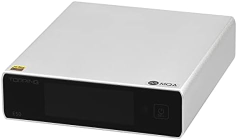 TOPPING E50 DAC ES9068AS MQA XU216 32Bit/ 768kHz DSD512 デコーダー RCA TRS 出力 同軸 光ファイバー SE BAL 超低ノイズ プリアンプ ヘッドフォン デコーダー (シルバー)