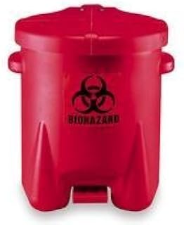 Eagle Biohazardous Plastic Waste Can, Foot-Operated, 6 Gal