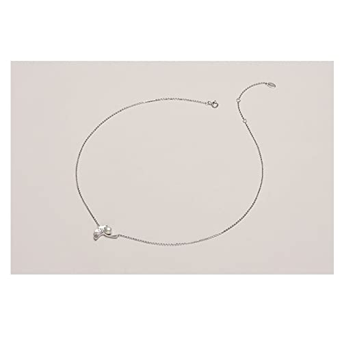 Collier S925 argent perle d'eau douce contre le ternissement, style feuille