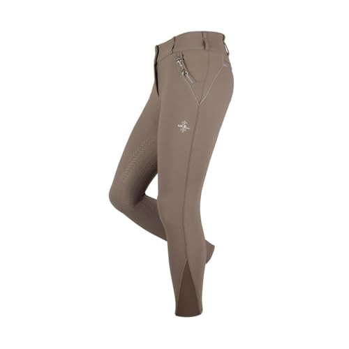 Pantalon d'équitation femme taupe gris Fairplay Marley avec boucles