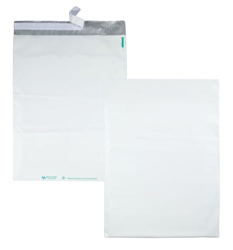 Quality Park Poly Mailer, Redi-Strip, White, 14 x 19, 100 per Box, (45235), Large