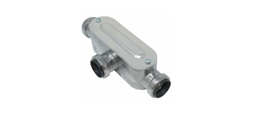 Southwire 3/4" Push Install Type EMT T Conduit Body - Tool Free Installation - Durable Aluminum Conduit Body - Reusable - cULus Listed - Gray