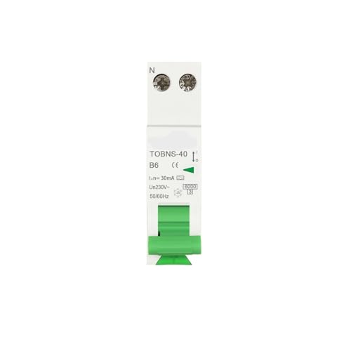 Disyuntor de fuga estrecho de 18mm con sensibilidad de 10mA y curva B de 6KA