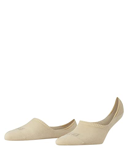FALKE Women's Step High Cut No Show Socks, Light and Cool, Sustainable Cotton, Non Slip Heel Grip, Skin Friendly, Beige (Cream 4011), 6.5-7.5, 1 Pair