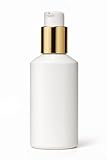 Glas Pumpspender aus Opalglas Weiß 150ml – Nachfüllbare Lotionflasche mit Goldpumpe – Kosmetikflasche für Serum, Shampoo, Massageöl, Flüssigseife & DIY-Kosmetik- 12 Stück