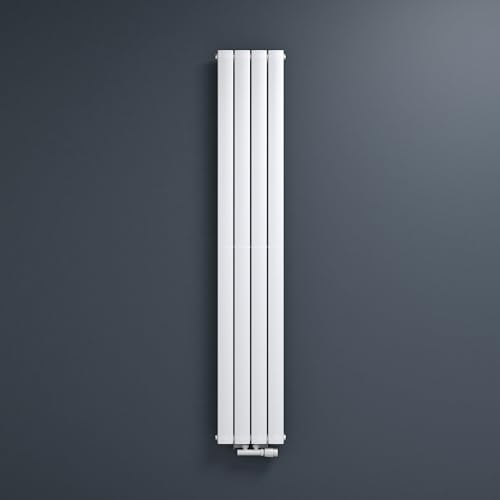 Mai & Mai Radiador Vertical de Agua Caliente 180x31cm Diseño Tubular Moderno, Una Capa, Color Blanco, Fabricado en Acero de Alta Calidad, Calefacción Eficiente para Baño o Salón