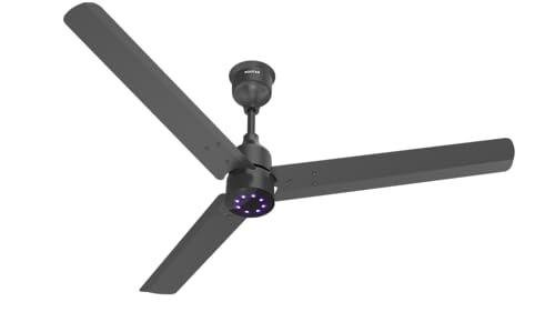 Polycab Wizzy Plus LED 1200mm BLDC Ceiling Fan with Remote |BEE 5 Star Rated, Higher Air Delivery|LED Indicator,Reverse,Boost,Sleep and Breeze Mode,Free Installation |3 Years Warranty (Matt Black)