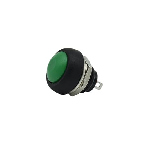 Mini-interrupteur bouton-poussoir momentané 12mm étanche vert 1A 250V pour tableau électrique