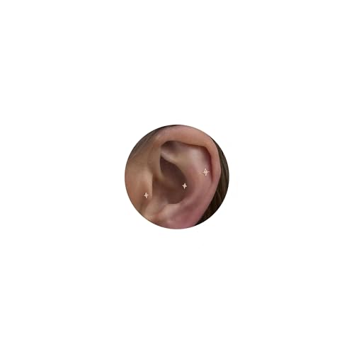NONTAI Threadless 20G Flat Back Earrings Nose Stud Titanium Earring Cartilage Tragus Piercing Jewelry