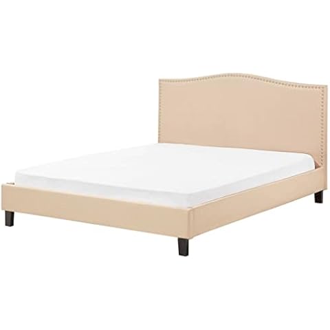 Cama tapizada en poliéster Beige 180 x 200 cm Cover
