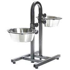 SR VISION Dog Adjustable Feeding Stand U Type with 2 Stainless Steel Dog Water and Feed Bowls 1600 ML Small Size