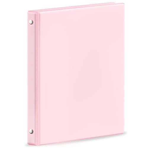 SUNEE 3 Ring Binder 1/2 Inch 1 Pack Clear View Binder Three Ring PVC-Free (Fit 8.5x11 Inches) for School or Office Supplies Pink