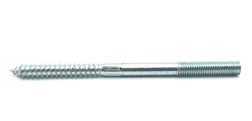 Image of Hanger Bolt M10x150 Silvery Double Headed Bolt Self-Tapping Screw with Hexagon for Furniture 12Pcs