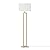 Globe Electric 12273 D'Alessio 58" Floor Lamp, Gold, White Linen Shade, Faux Marble Base, On/Off Socket Rotary Switch, Title 20 LED Bulb Included