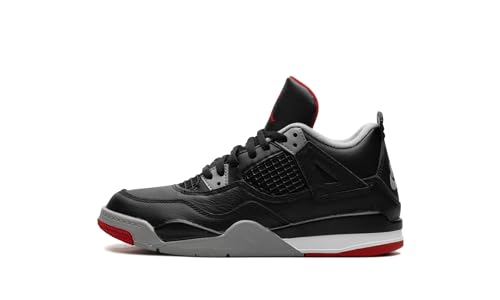 NIKE Jordan 4 “Bred Reimagined” Pre School Size 13.5C Black/Fire Red-Cement Grey (BQ7669-006)