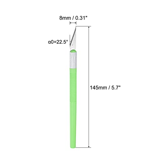 Uxcell Art Craft Knife Set, 4Pcs Carving Knife With 4Pcs Metal Blade For Scrapbooking Stencil Hobby Diy, Pp Plastic Handle, Green (4 Set) #TOP1