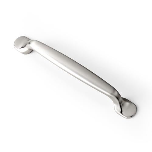 Goo-Ki 6 Pack 5" Center to Center Satin Nickel Cabinet Pulls - Modern Dresser Handles with Curved Design Contemporary Kitchen Drawer Hardware by Goo-Ki - Used condition - US$16.83