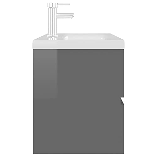 vidaXL-Mueble-con-Lavabo-Armario-Tocado-Fregadero-Aseo-Cuarto-de-Bano-Inodoro-Ducha-Banero-Mobiliario-Robusto-Estable-Aglomerado-Gris-Brillante
