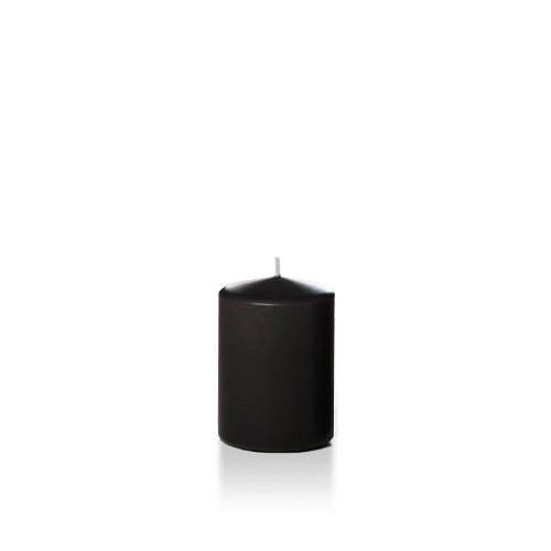 yummi 3" x 4" Black Round Pillar Candles - 3 per Pack