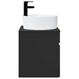 Goldonion Mobile Lavabo Da Parete Nero 49 x 44,5 x 65 cm