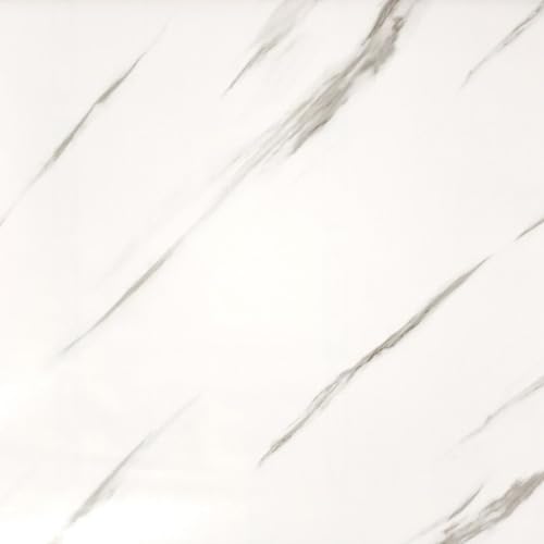 Adesivo Papel de Parede Mármore Branco 10m x 45cm Lavável Impermeável revestimento Antichamas
