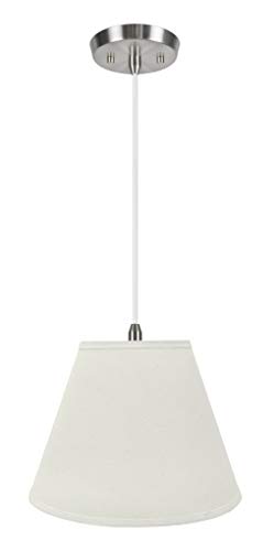 Aspen Creative, White, 72197-11 One Hanging Pendant Ceiling Light with Transitional Hardback Empire Fabric Lamp Shade, 12" Width Aspen Creative, White, 72197-11 One Hanging Pendant Ceiling Light with Transitional Hardback Empire Fabric Lamp Shade, 12" Width