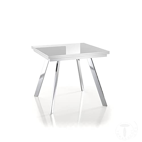 piano realizzato in MDF laccato bianco lucido