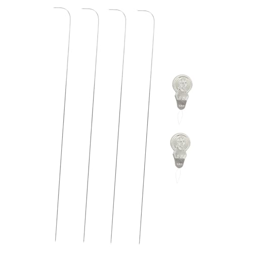 DOITOOL 2 Sets Beading Needle Stitch for Yarn Hand Sewing Accessories Circular Knitting Small Arts Crafts Supplies Bead Threading Tool Curved Needles Embroidery Making Big Stainless Steel