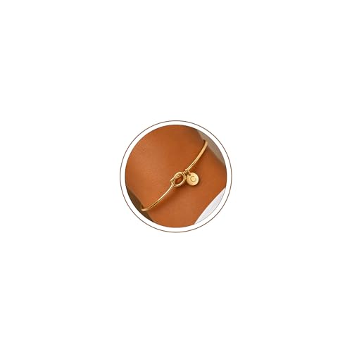 Image of Turandoss Gold Initial Bracelets for Women Girls - Dainty Knot Initial Bracelet Letter C Gold Jewelry Bridesmaid Gift for Women Girls