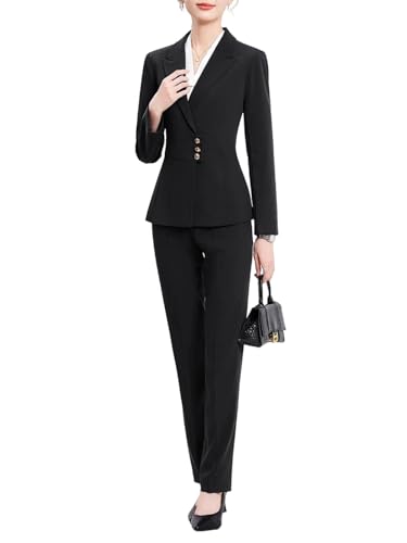 Women's Spring Set Minimalist Single-Breasted Suit with Peak Lapel and
