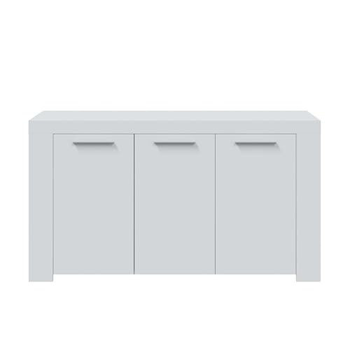 Miniatura 4 de Habitdesign Aparador, Buffet Moderno, Armario Auxiliar Comedor, Modelo Ambit, Color Blanco Artik, Medidas: 144 Cm Largo X 42 Cm Fondo X 80 Cm Alto