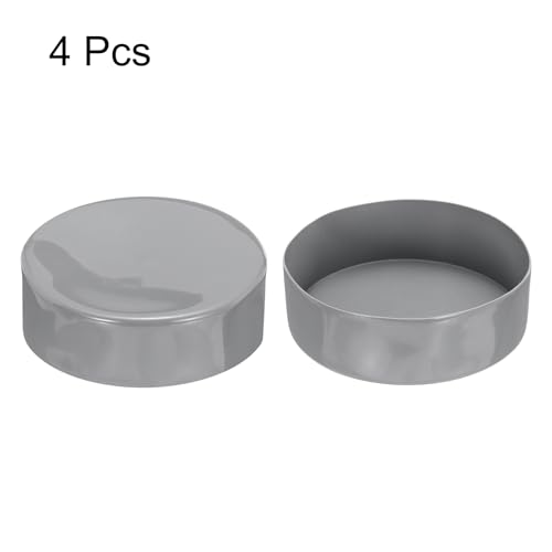 Image of uxcell 4pcs Rubber End Caps 170mm ID Vinyl Round End Cap Cover Screw Thread Protectors Light Gray, 50mm Height