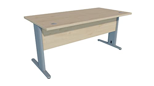 EUROMOF Mesa de Oficina. Euro 3000. Color Haya. 160x80 cm. Patas en T de Metal Cover