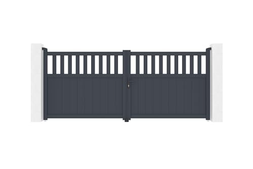 Portail battant 3,4m SANTIS H.140 aluminium gris