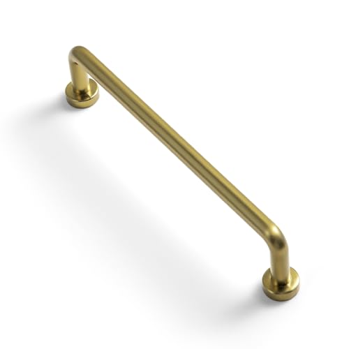 Goo-Ki 6 Pack 5" Center to Center Brushed Gold Modern Cabinet Pulls Solid Contemporary Home Improvement Hardware Drawer Pulls Zinc Alloy Kitchen Handles
