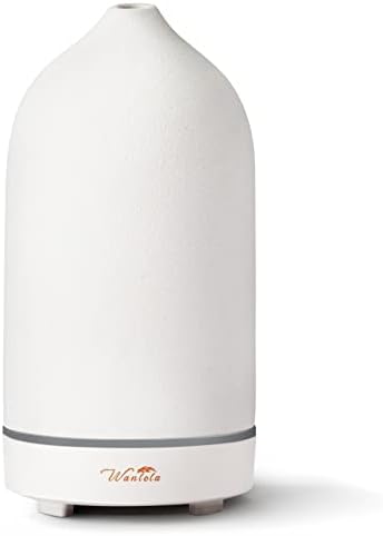 Wanlola Essential Oil Diffuser,Ceramic Diffuser,120ml Aromatherapy Diffuser with Auto Shut Off Function for Home Office Room(White)
