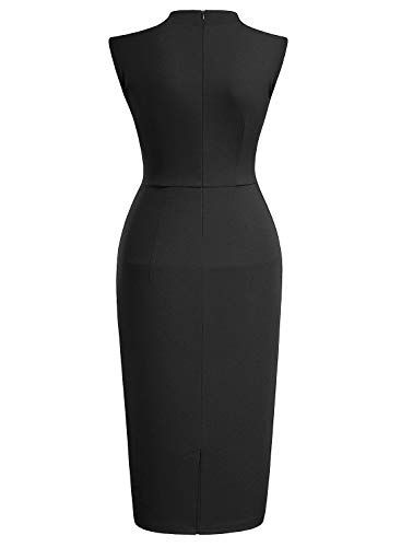 Miusol Women's Retro 1950s Style Half Collar Ruffle Cocktail Pencil Dress4