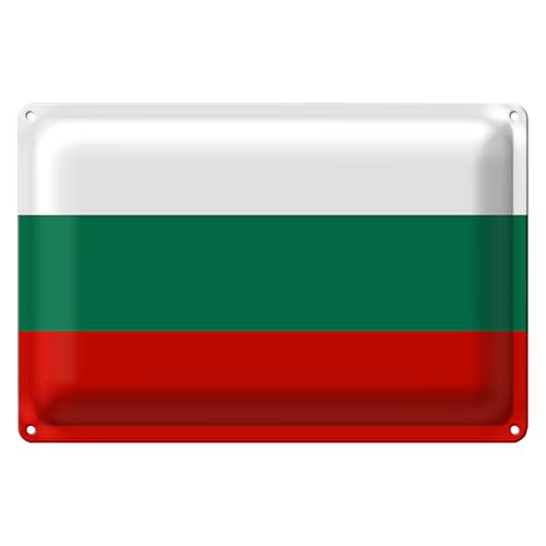 Blechschild | Flagge von Bulgarien | Dekoration | 20 cm x 30 cm