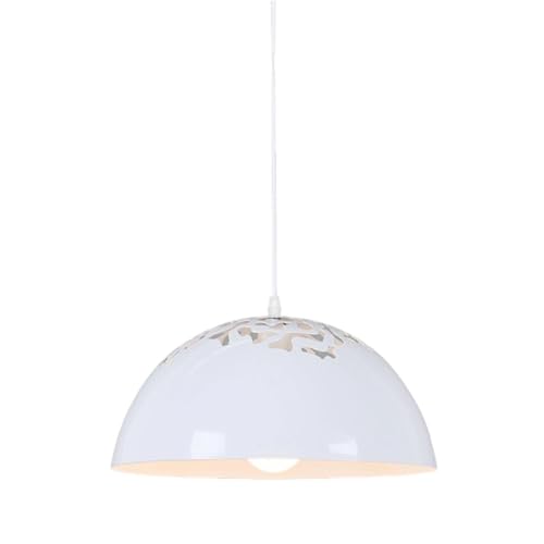 Lámpara colgante blanca de diseño con cúpula texturizada E27