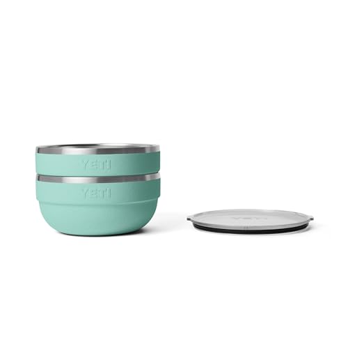 Image of YETI Rambler Bowls, Vacuum Insulated, Stackable and Nestable Stainless Steel Bowl with Lid, 4.5 Quart, Sea Stone