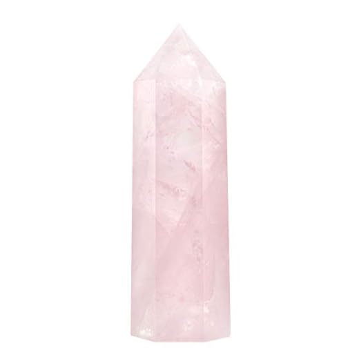 Luckeeper 4" Rose Quartz Healing Crystals Wands Crystal Tower Stone Large Hexagonal Crystal Point for Reiki Energy Balancing Meditation Therapy with Gift Box 1 Pcs