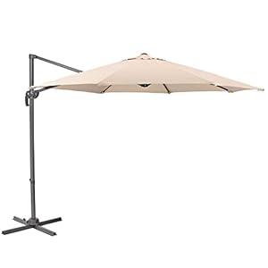 SVITA Parasol 3m grijs beige oranje taupe diameter tuinparasol outdoor 360° scherm aluminium draaibaar kantelbaar