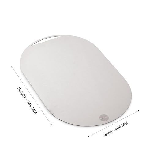 Image of Tosaa (DP101 L) Stainless Steel Chopping Board Vegetable,Fruit Cutting, Kneeding, Cake Prep, Heavy Duty Chopping-Board - 1.5MM