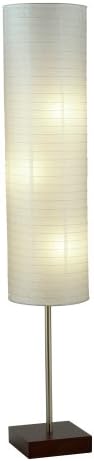 Adesso Home 4099-15 Transitional Three Light Floor Lamp from Gyoza Collection in Pwt, Nckl, B/S, Slvr. Finish, Walnut Rubber Wood/Brushed Steel