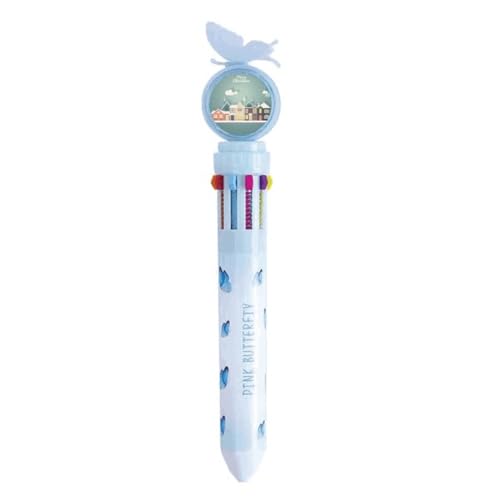 Stylo à bille rétractable multicolore avec illustration House Festival pour fournitures scolaires