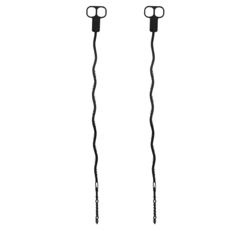 2 Pack Bundle Plastic Drain Snake Triple Barbs 23 Inch Wave Design Hair Clog Remover Home Hotel Campgrounds School