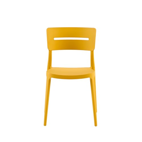 CRIBEL Set da, 4 Sedia Bella Senape In Polipropilene per soggiorno, cucina e arredo bar